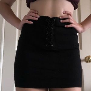 Black mini skirt